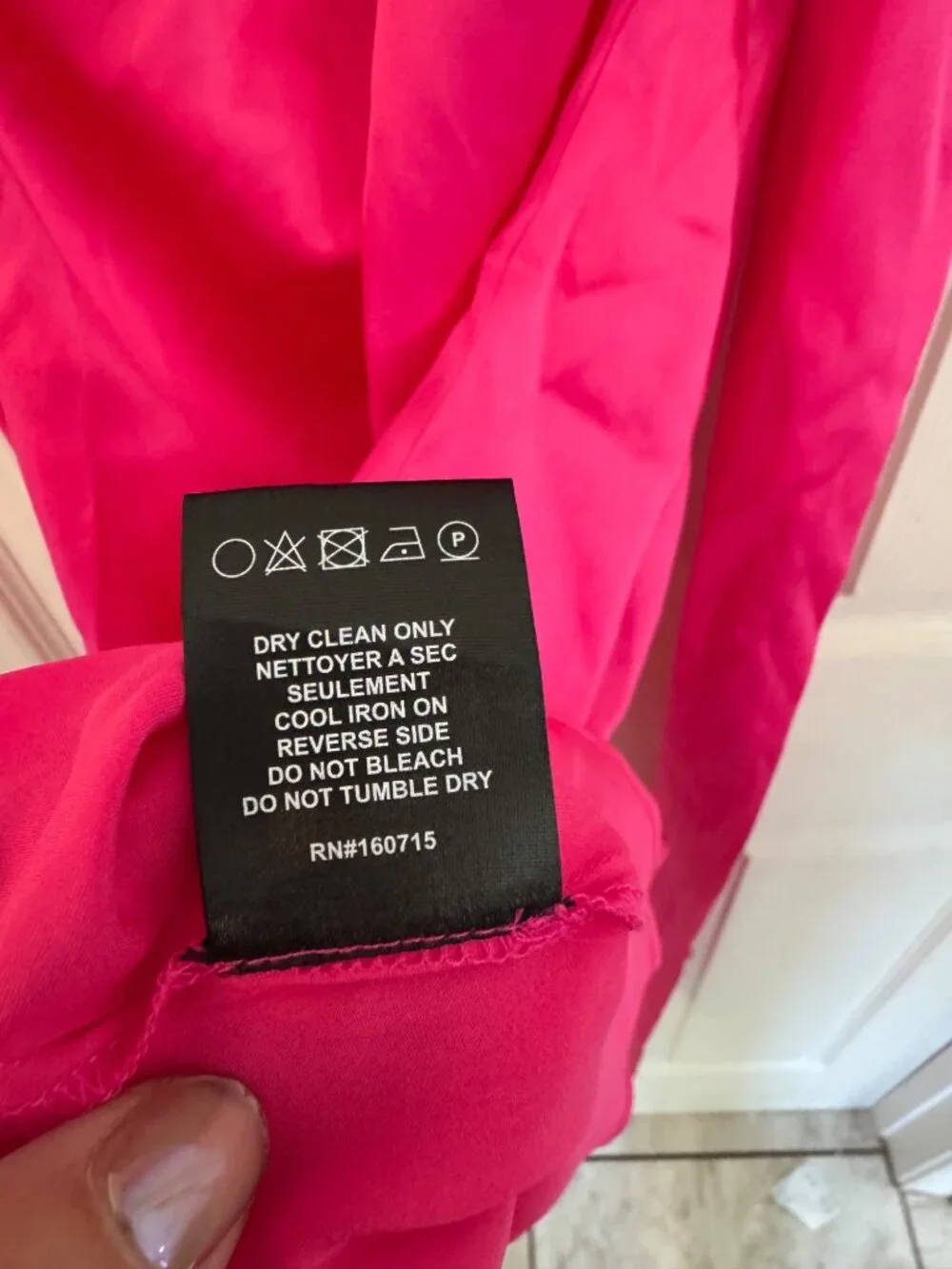 Seroya Kendall Silk Halter Mini Dress Hot Pink Backless Elegant Satin Medium - Picture 12 of 12